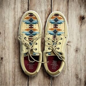 Twisted X Women’s Kicks Casual Shoes Size 11 WCA0085 Wheat/Multi Aztec Print